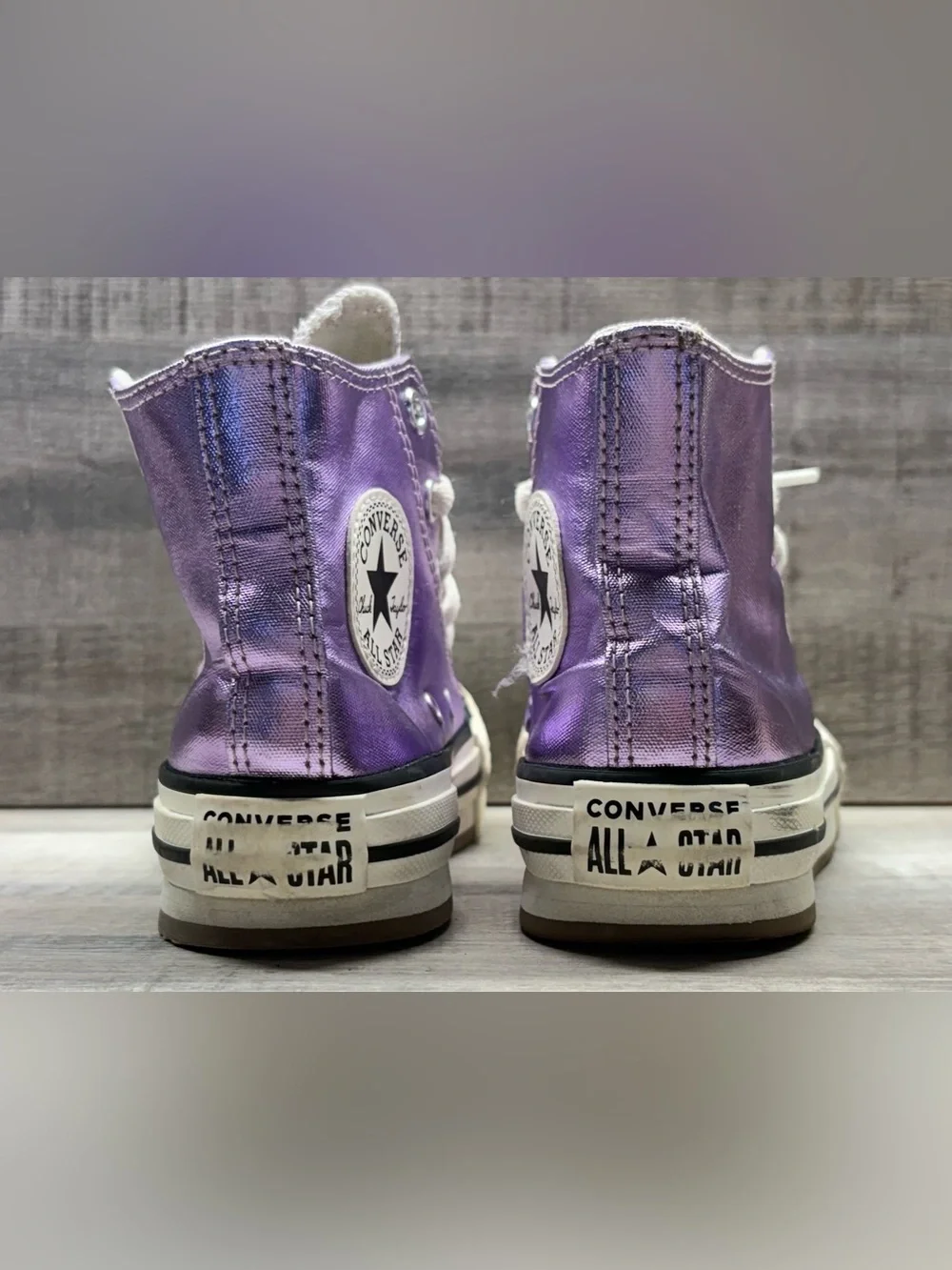 Converse CTAS Metallic Purple High Top Sneakers